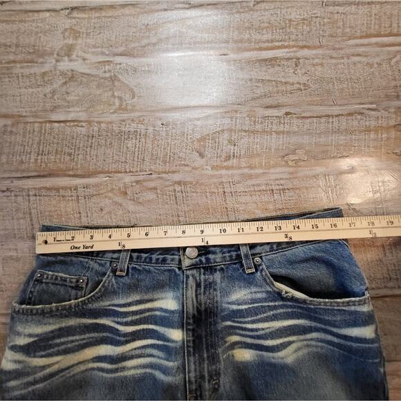 Structure Jeans Men's 33x28 Straight Leg Relaxed Loose Blue Denim Distressed - Picture 9 of 12